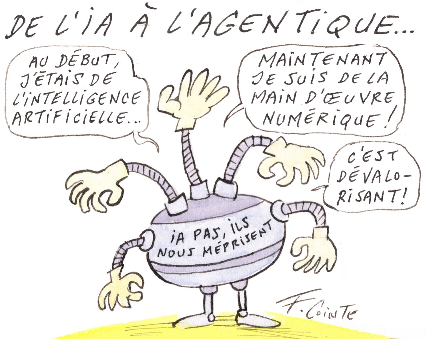 Dessin: Agent IA : vers une nouvelle « main-d’œuvre numérique »